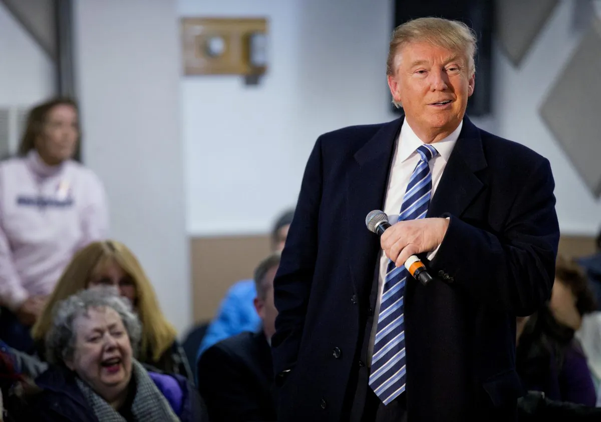 Republican presidential candidate Donald Trump speaks during a town hall campaign event at the Londonderry Lions Club Monday in Londonderry, N.H., on Feb. 8, 2016. (AP Photo/David Goldman)