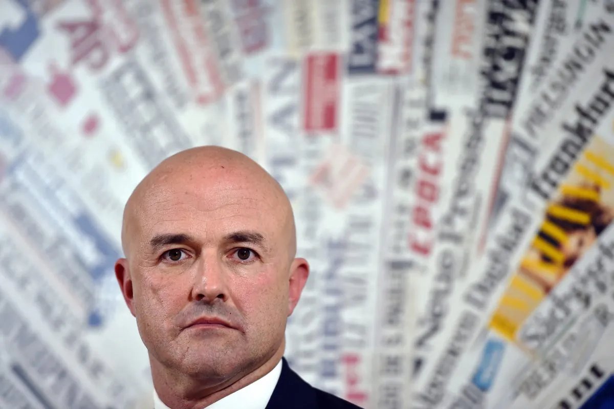 Italian investigative journalist and writer Gianluigi Nuzzi at a press conference at the Foreign Press Club (Stampa Estera) in Rome on Nov. 24, 2015. His book "Merchants in the Temple" has rocked the Vatican. (Gabriel Bouys/AFP/Getty Images)