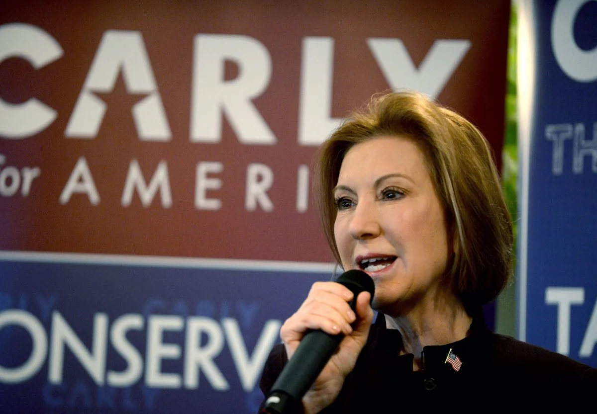 Republican Presidential candidate Carly Fiorina holds "Coffee With Carly" at Blake's Restaurant in Manchester, N.H., on Feb. 8, 2016. Candidates are in a last push for votes ahead of the first in the nation primary on Feb. 9. (Darren McCollester/Getty Images)