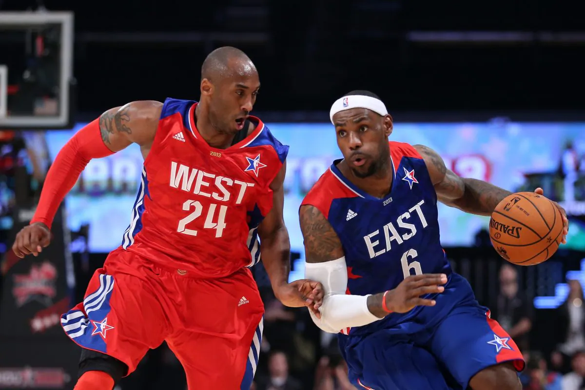 If superstars LeBron James (R) and Kobe Bryant had been traded for one another in 2007 it would have been maybe the biggest blockbuster trade in sports history. (Ronald Martinez/Getty Images)