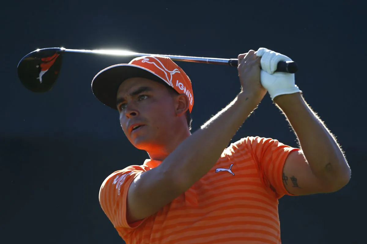 Rickie Fowler tees off on the 17th hole during the final round of the Waste Management Phoenix Open at TPC Scottsdale on Feb. 7. (Scott Halleran/Getty Images) 