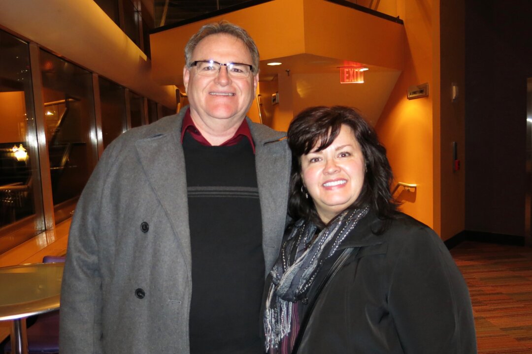 Carl and Dawn Dorsey after enjoying Shen Yun Performing Arts at Whitney Hall, Louisville, on Feb. 10, 2016. (Charlie Lu/Epoch Times)