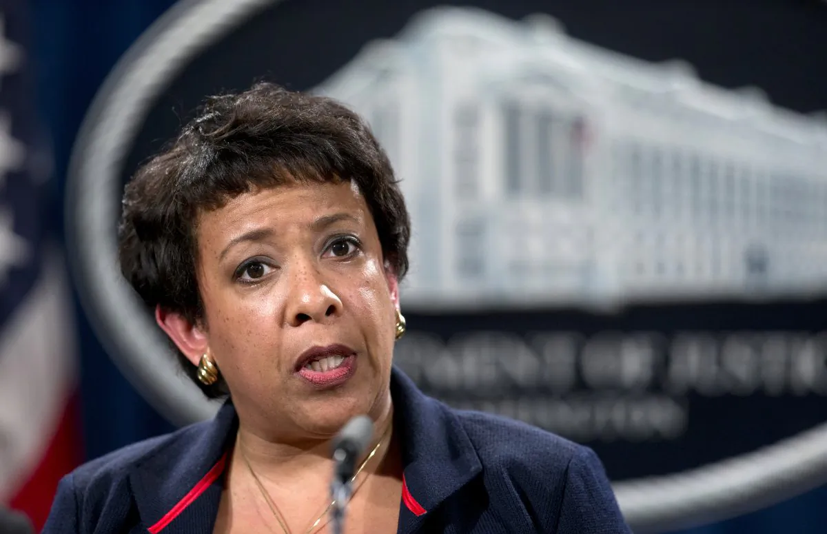 Attorney General Loretta Lynch speaks during a news conference at the Justice Department in Washington, Wednesday, Feb. 10, 2016, about Ferguson, Missouri. (AP Photo/Carolyn Kaster)