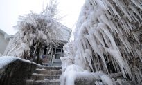 Water Main Break Freezes Into Icy Wonderland