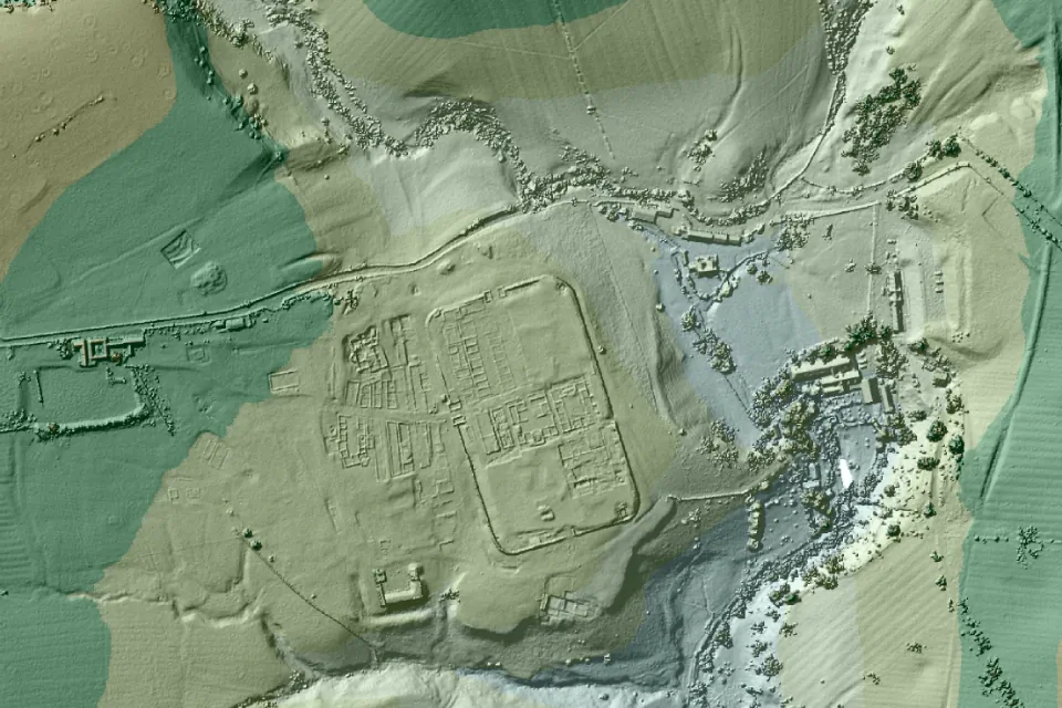 Vindolanda Roman fort imaged using LIDAR data. (UK Environmental Agency)