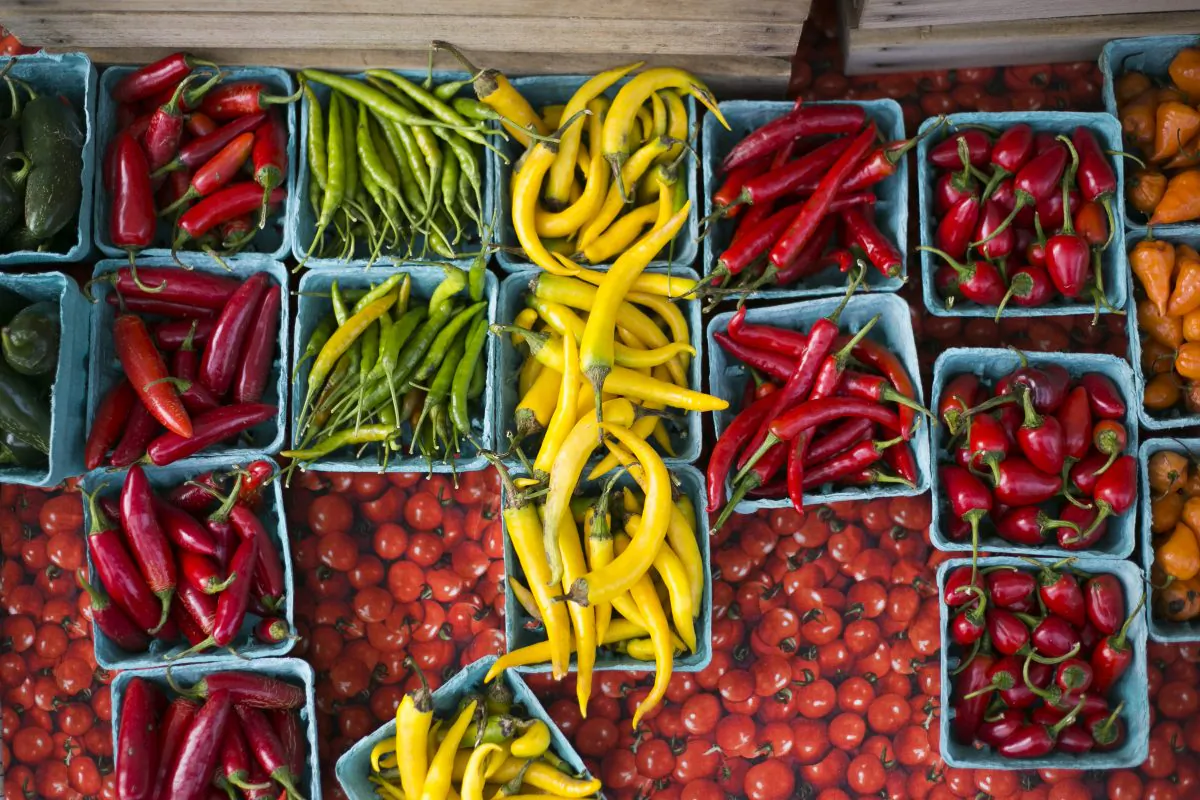 Peppers at Union Square Market in New York. (Samira Bouaou/Epoch Times)