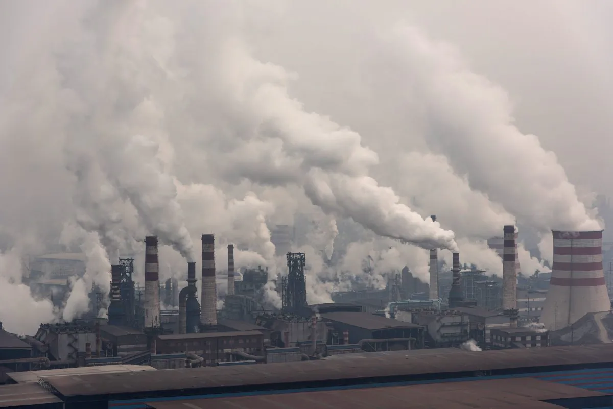  A general view of Qian'an steelworks of Shougang Corporation on January 20, 2016 in Tangshan, China. Shougang Corporation is one of the most largest steel enterprise in China. (Xiaolu Chu/Getty Images)