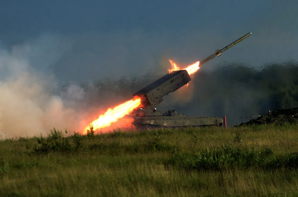 A Russian Heavy Flamethrower System TOS-1 fires during the 'Army-2015' international military forum in Kubinka, outside Moscow, on June 16, 2015. Russia is one of the few countries that still uses flamethrowers. (Vasily Maximov/AFP/Getty Images)