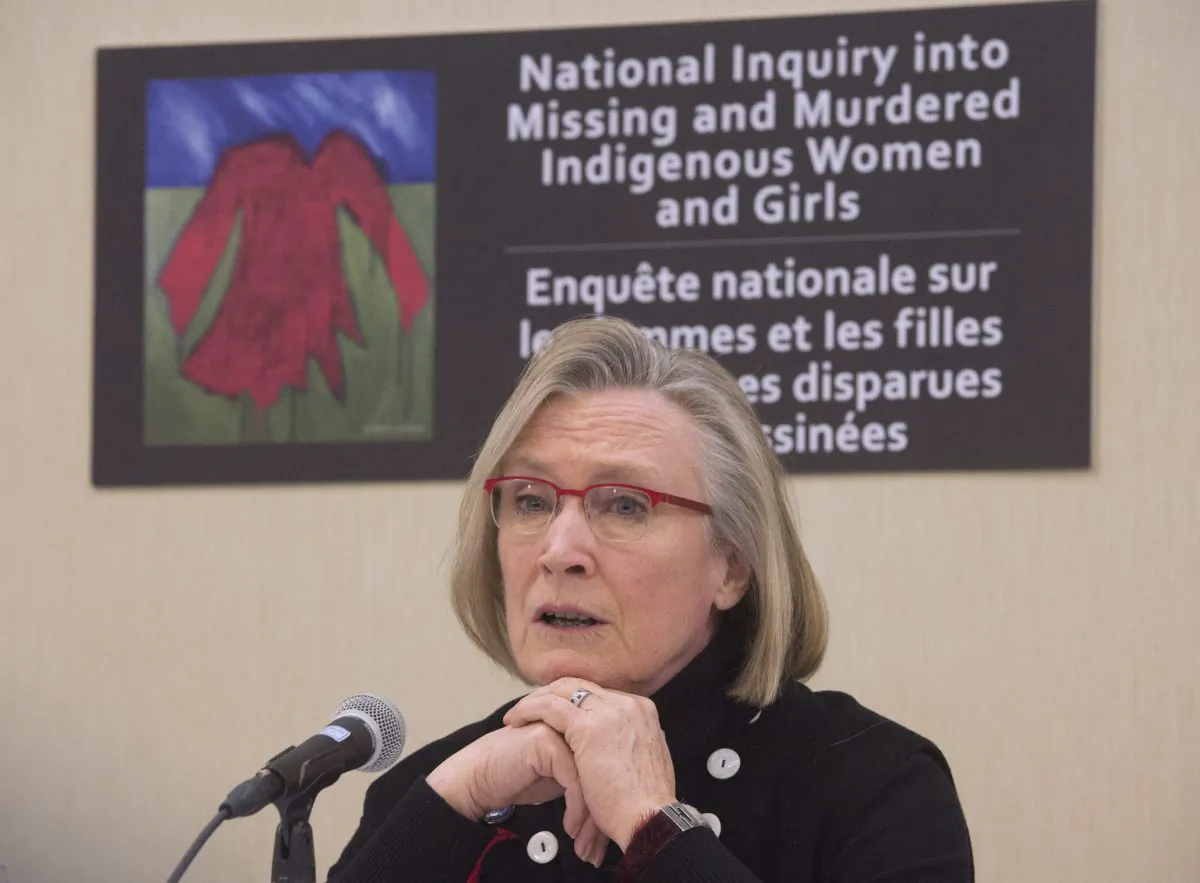 Minister of Indigenous and Northern Affairs Carolyn Bennett speaks during a news conference on the Missing and Murdered Indigenous Women and Girls inquiry in Ottawa on Feb. 15, 2016. (The Canadian Press/Adrian Wyld)