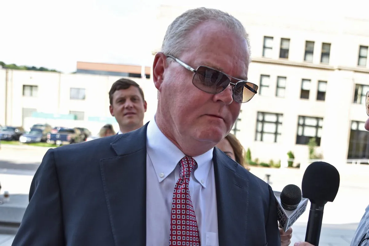 Former Freedom Industries President Gary Southern enters the federal courthouse for a plea hearing on federal charges in Charleston, W.Va., on Aug. 24, 2015. Southern is scheduled to be sentenced Wednesday, Feb. 17, 2016, for his conviction on a pollution charge in a 2014 chemical spill into a Charleston river that prompted a tap water ban for 300,000 residents for days. (AP Photo/Tyler Evert)