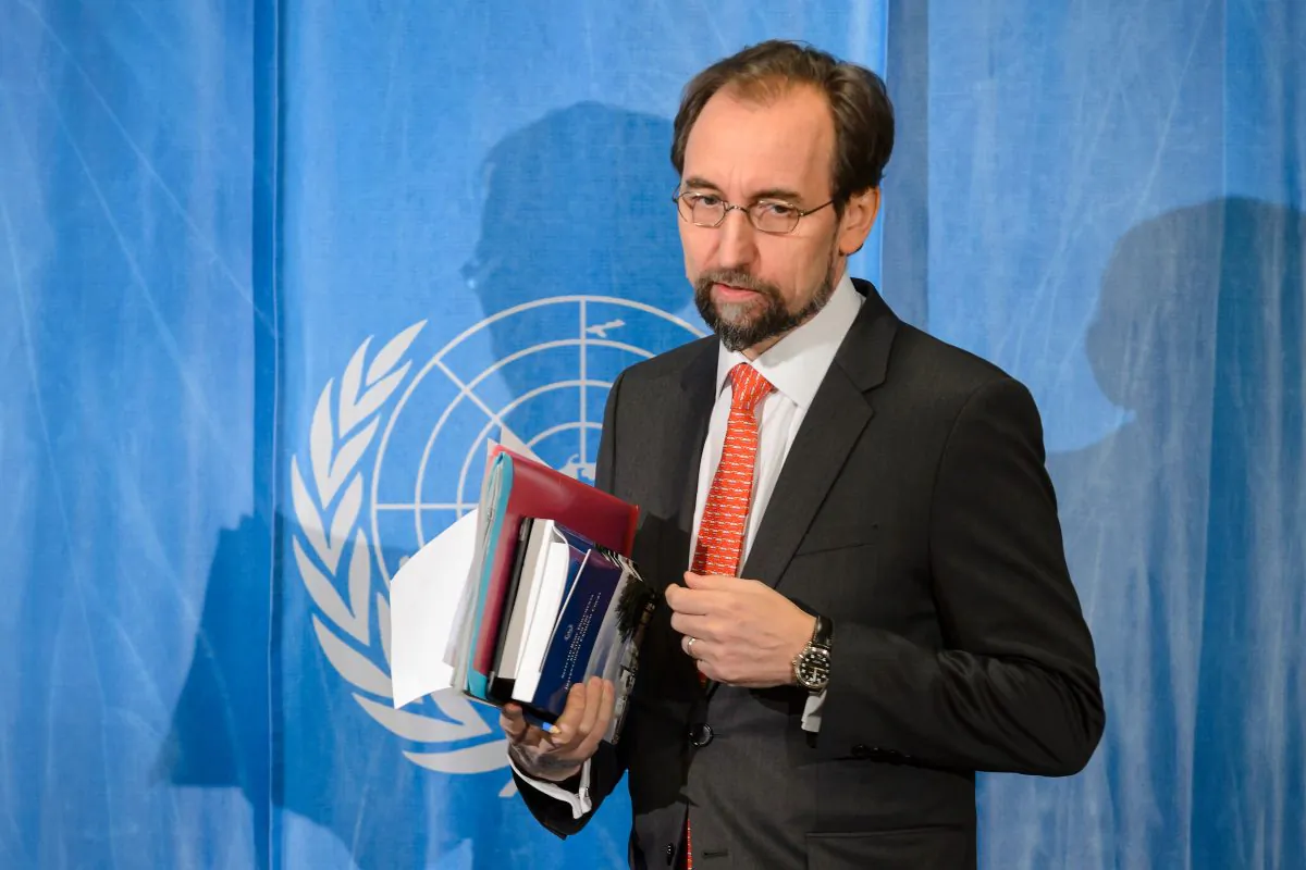 United Nations High Commissioner for Human Rights, Zeid Ra'ad Al Hussein, arrives to a press conference at the United Nations offices in Geneva on Feb. 1, 2016. Al Hussein recently criticized China for persecuting human rights lawyers. (Fabrice Coffrini/AFP/Getty Images)