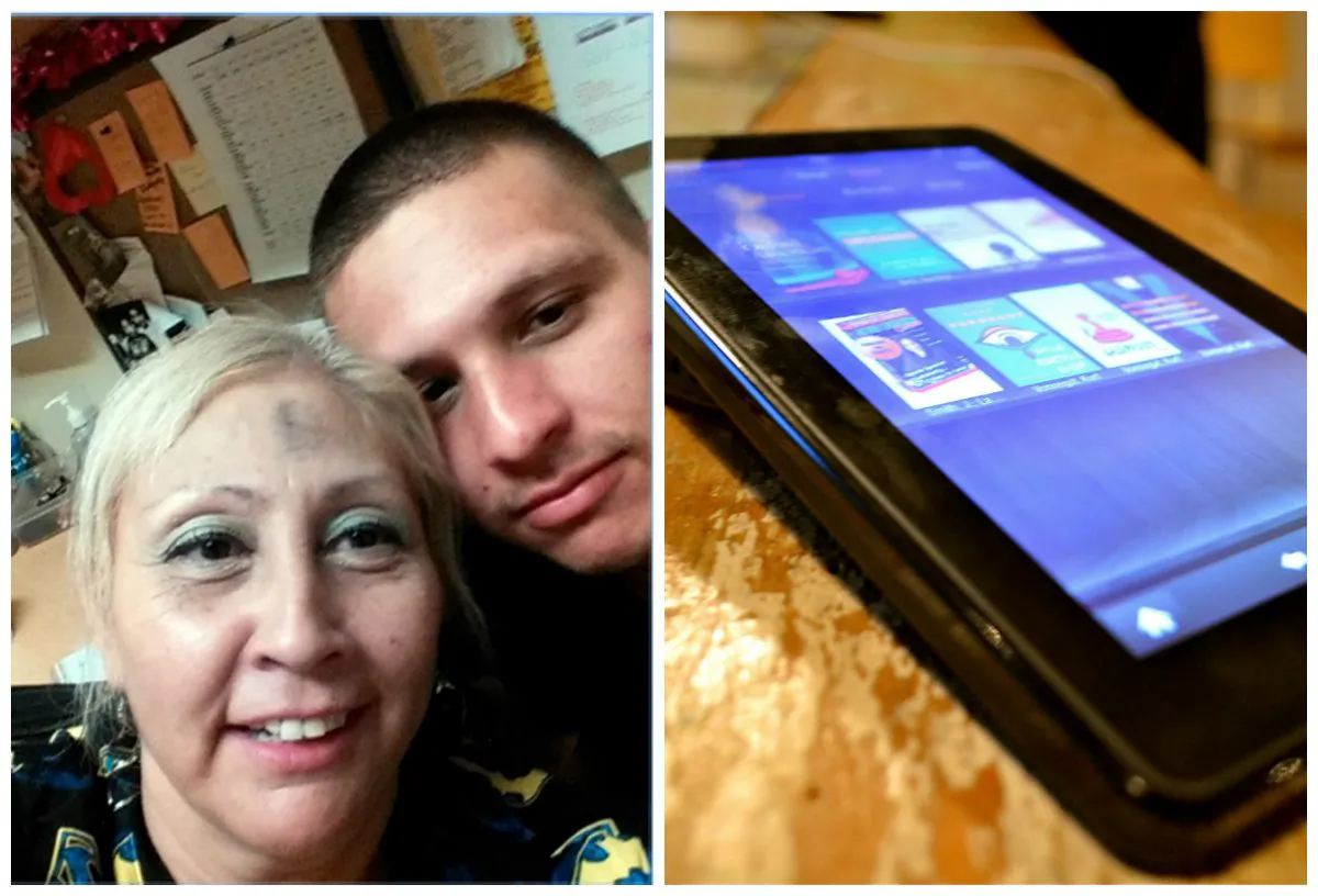 Left: The Los Angeles Police Department Thursday, Feb. 18, 2016 released this undated photo. Authorities believe the pair took selfies with a Kindle stolen from a car in the Reseda neighborhood of Los Angeles Tuesday, Feb. 9, 2016, one day before Ash Wednesday. (Los Angeles Police Department via AP)
Right: Amazon Kindle Fire. (Courtney Boyd Myers/CC BY 2.0)