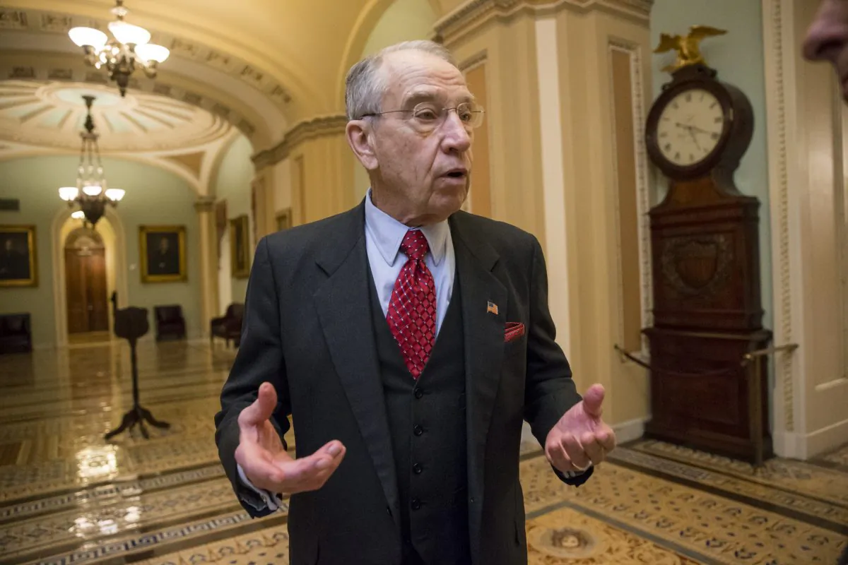 Senate Judiciary Committee Chairman Chuck Grassley (R-Iowa) speaks with reporters on Capitol Hill in Washington, D.C., on Feb. 10, 2016. (AP Photo/J. Scott Applewhite)