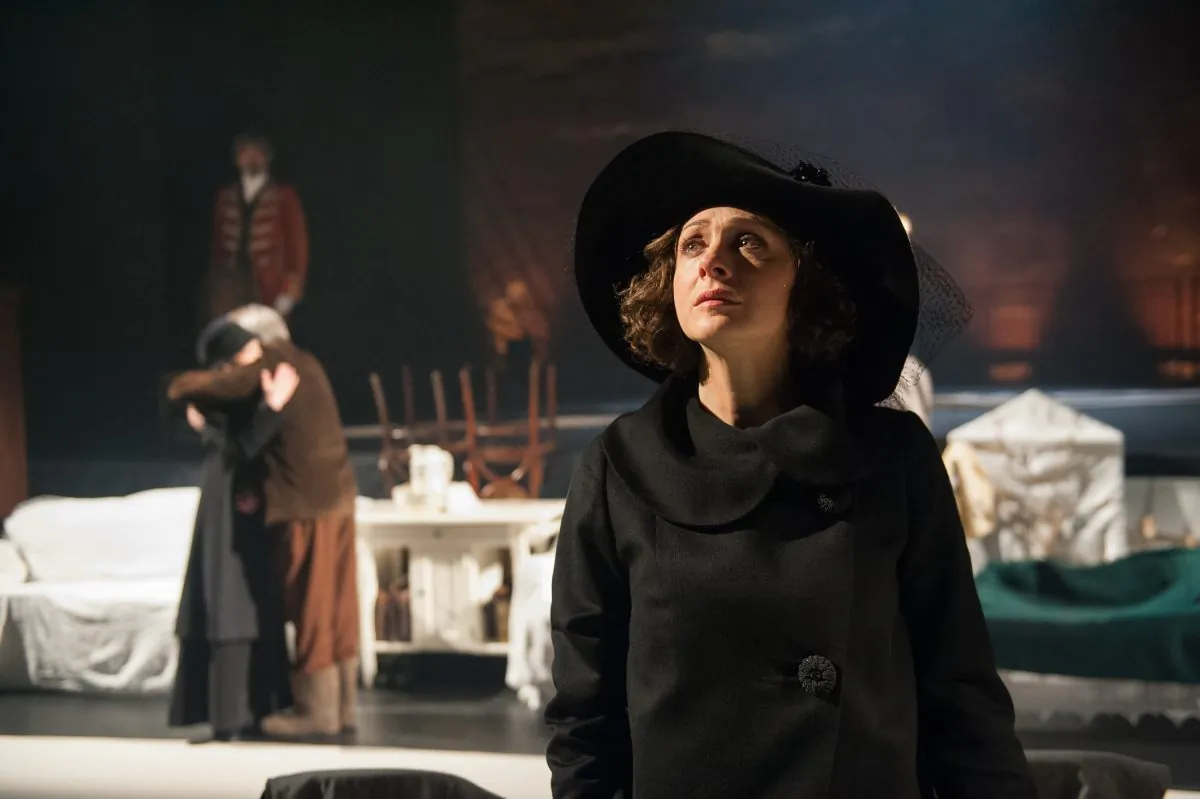 Mme. Ranevskaya (Ksenia-Rappoport) says goodbye to her beautiful estate and the legacy of the Russian aristocracy in “The Cherry Orchard.” (Stephanie-Berger)