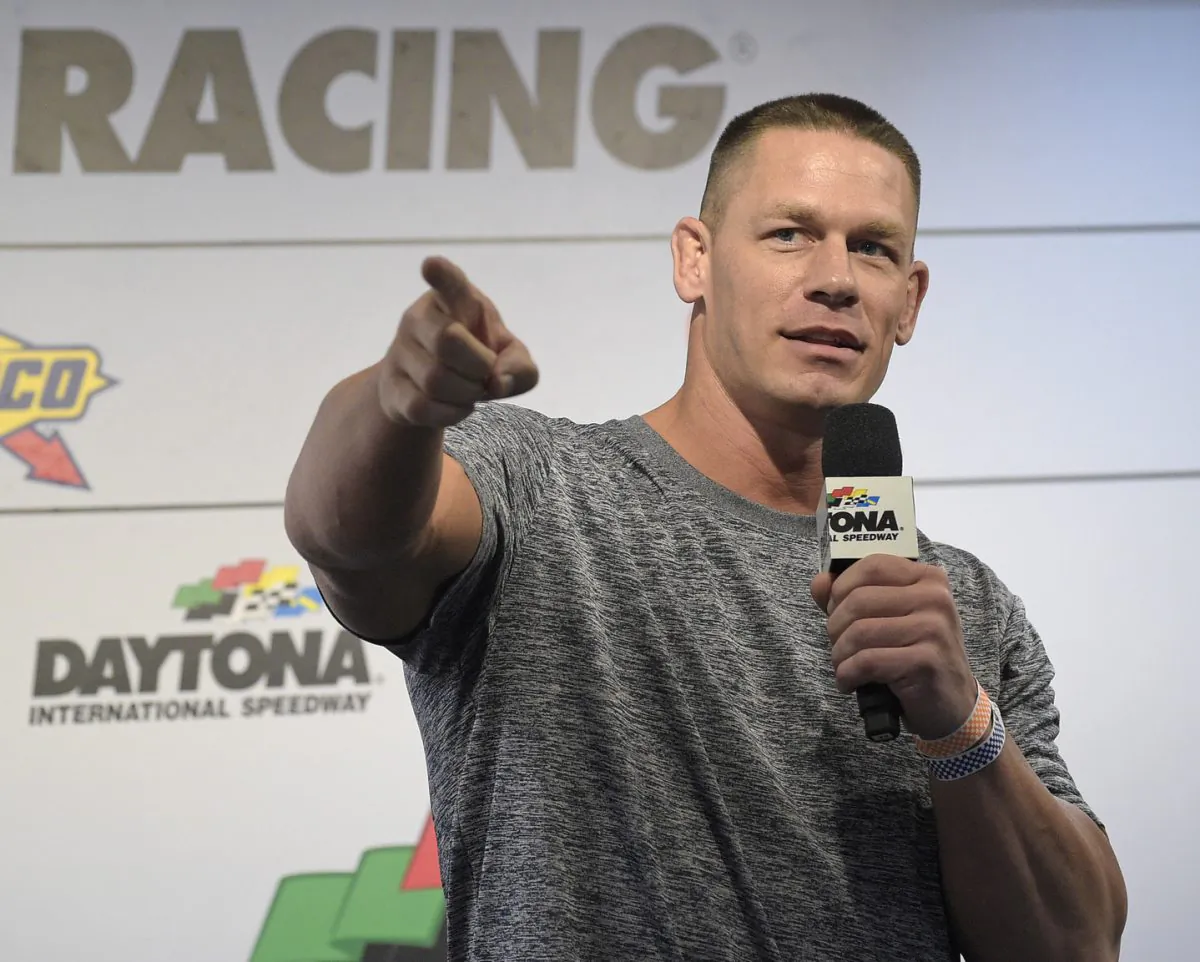 Professional wrestler John Cena was the honorary pace car driver at the Daytona 500. (AP Photo/Phelan M. Ebenhack)