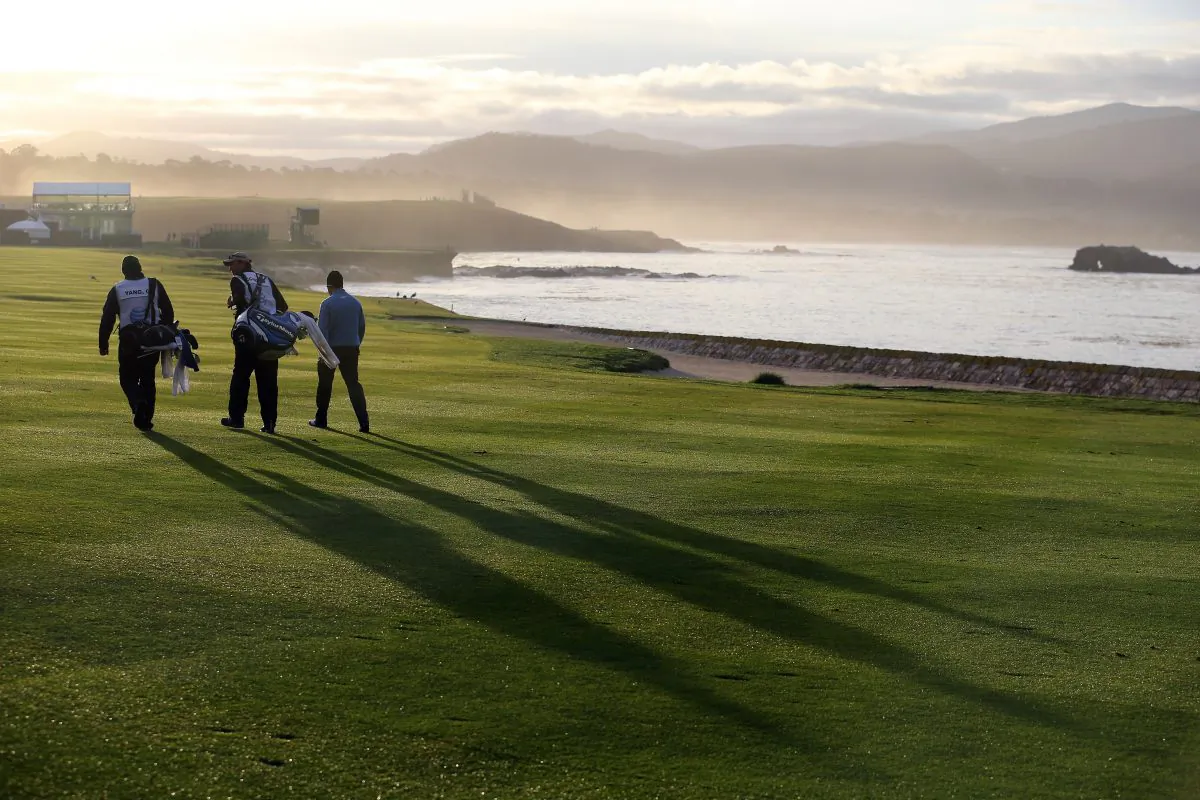 Famed Scottish novelist Robert Louis Stevenson is quoted in calling Pebble Beach "the most felicitous meeting of land and sea" to be found anywhere on earth. (Christian Petersen/Getty Images) 