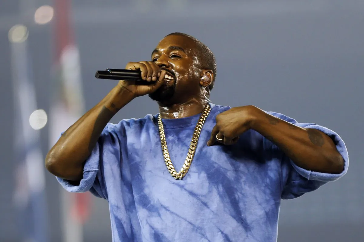 Kanye West performs during the closing ceremony of the Pan Am Games in Toronto on July 26, 2015. (AP Photo/Julio Cortez)