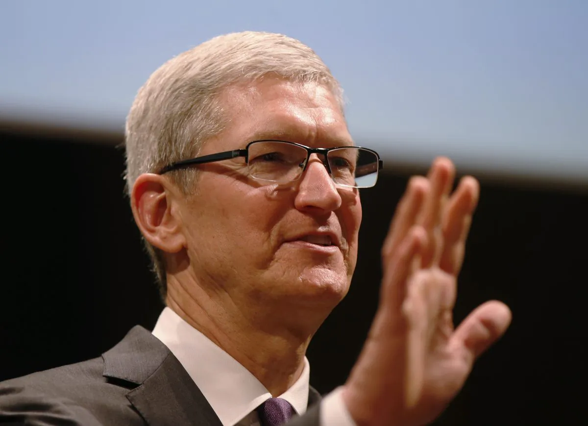 Apple CEO Tim Cook speaks in Milan, Italy on Nov. 15, 2015. (AP Photo/Luca Bruno)