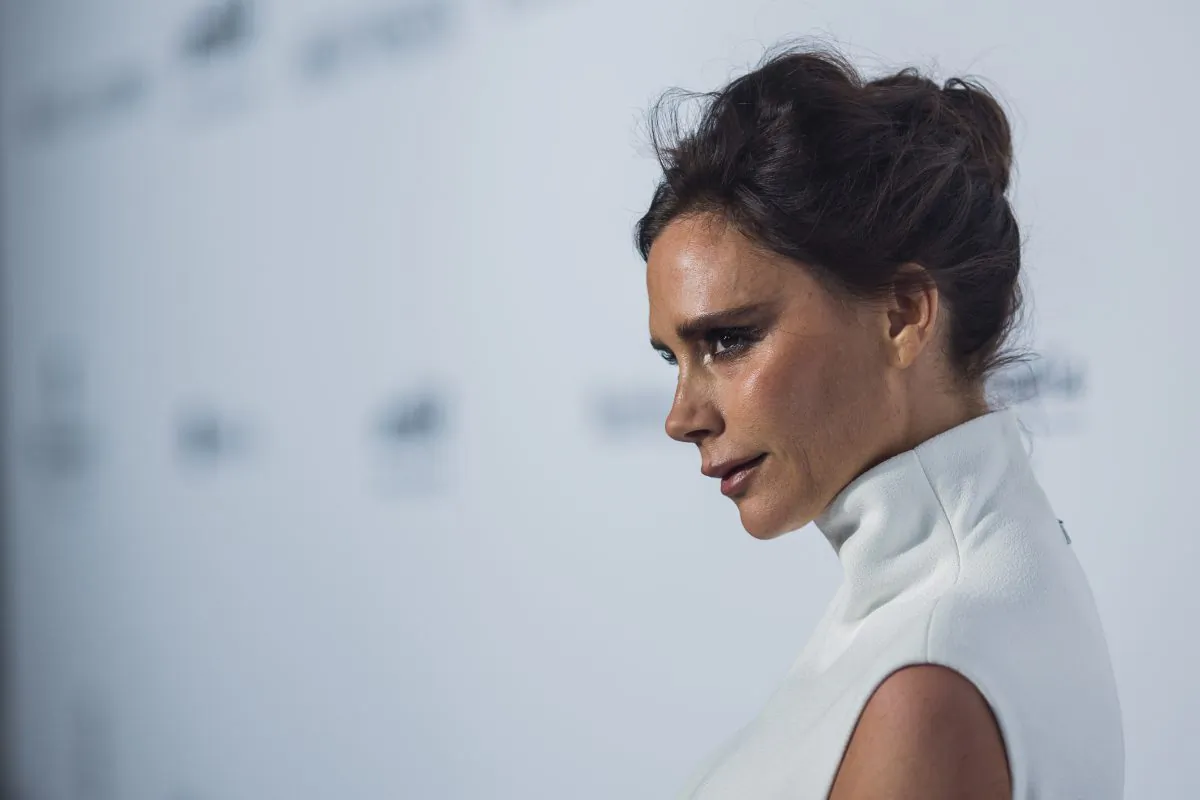 Fashion Designer and Singer Victoria Beckham arrives on the red carpet during the 2015 amfAR Hong Kong gala at Shaw Studios on March 14, 2015 in Hong Kong. (Jerome Favre/Getty Images)