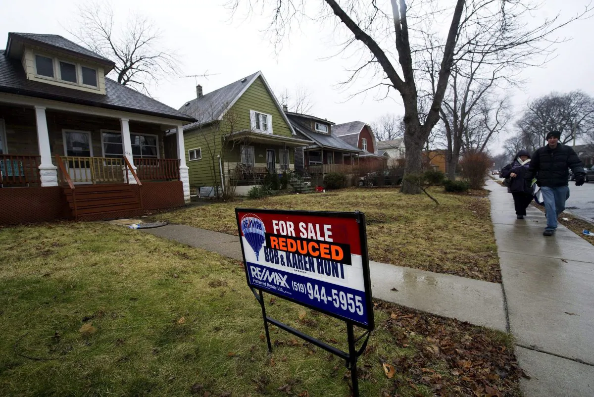A home for sale at a reduced price in Windsor, ON in this file photo. (The Canadian Press/Nathan Denette)