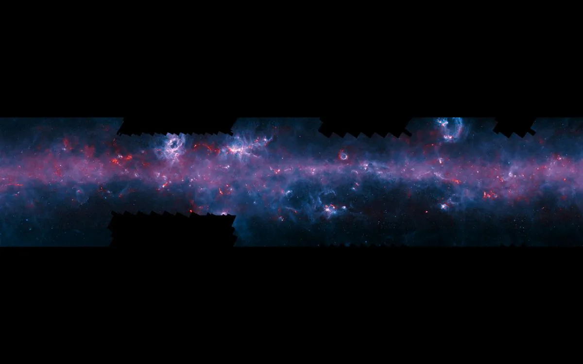 An image of the Milky Way has been released to mark the completion of the APEX Telescope Large Area Survey (European Southern Observatory/APEX/NASA)