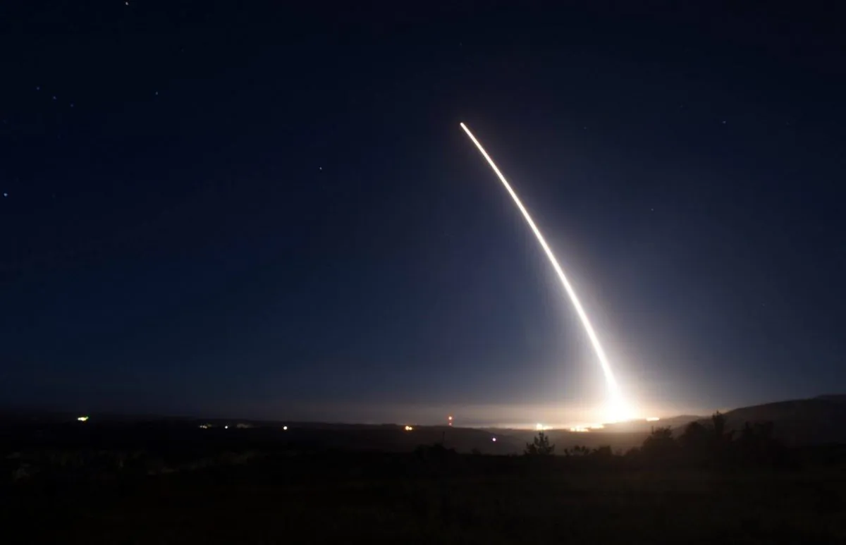 A U.S. Air Force Minute Man III intercontinental ballistic missile (ICBM) test-launch. (U.S. Air Force)