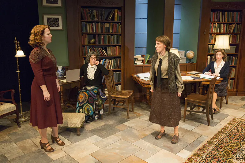 (L–R) Emily Walton, Dee Pelletier, Aedin Maloney and Kate Middleton play teachers in an all-women cast. (Richard Termine)