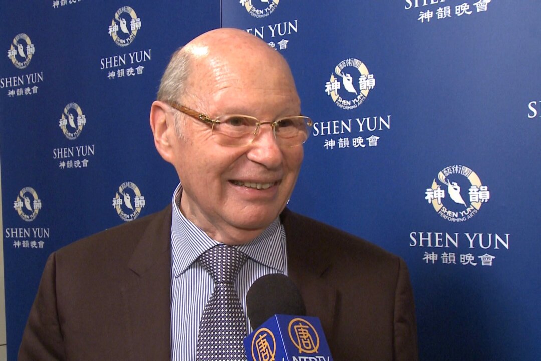 Geneva's former president Dominique Föllmi saw heritage revived in "an outstanding and sublime way" in Shen Yun Performing Arts, on Feb. 27, 2016, in Geneva. (Courtesy of NTD Television) 