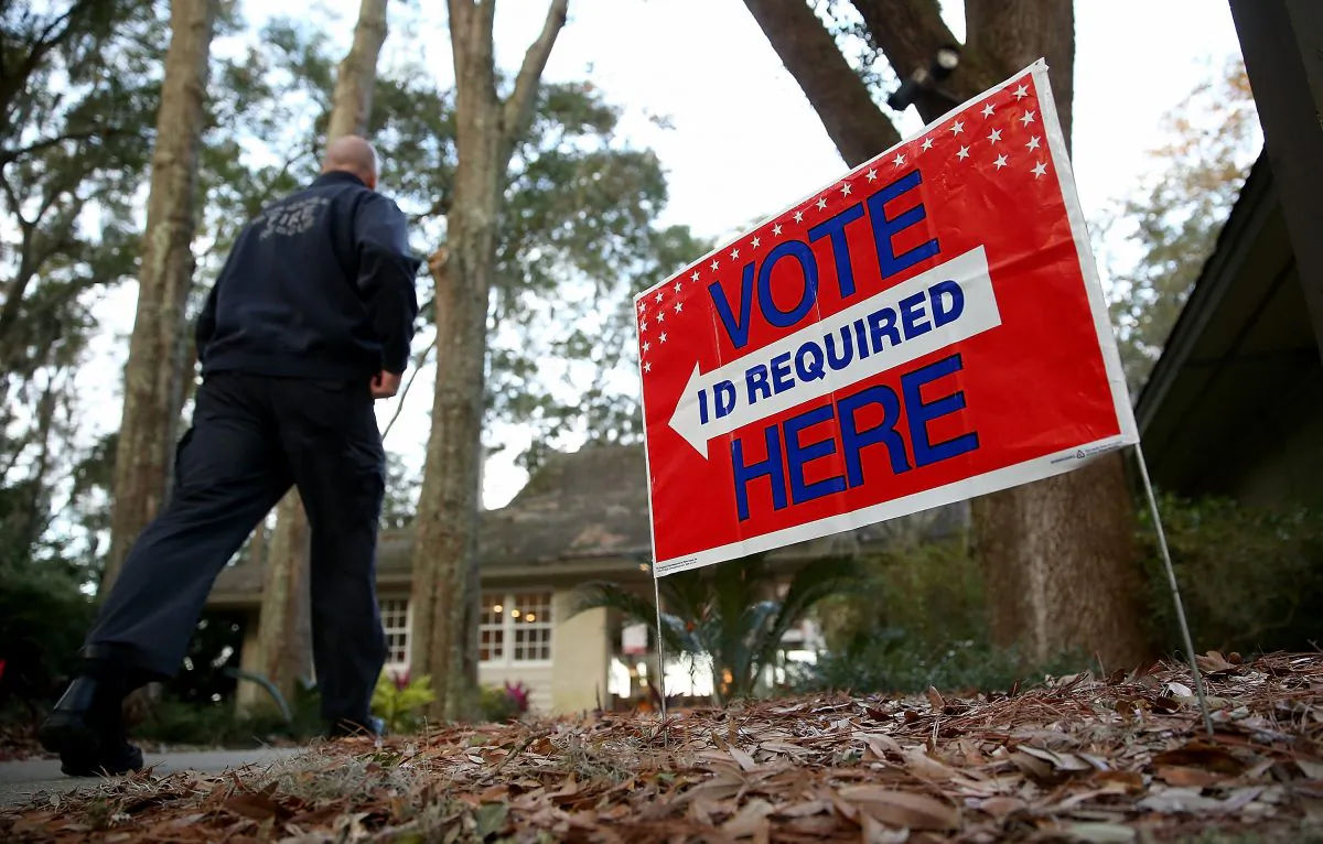 A South Carolina voter walks into the polling station at the Spanish Wells Golf Club to vote in the Republican primary in Hilton Head Island on Feb. 20, 2016. (Win McNamee/Getty Images)