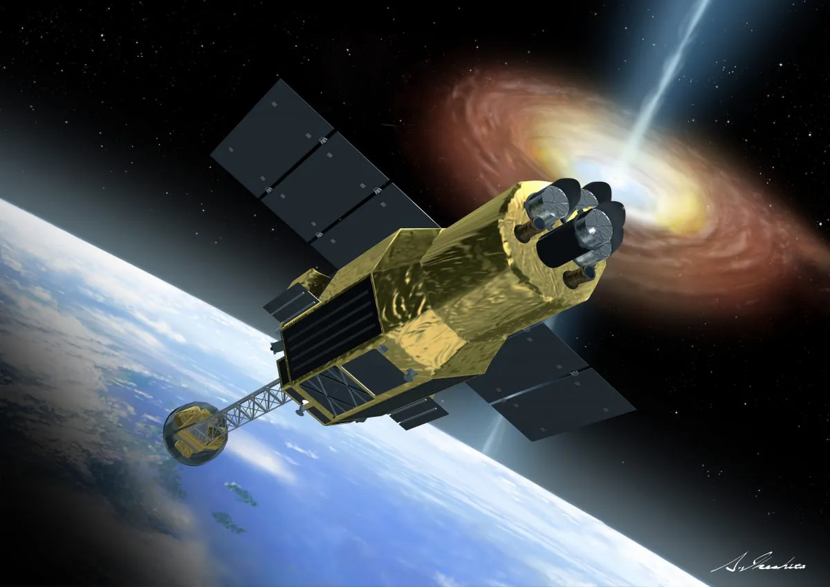 An artist’s impression of the ASTRO-H telescope. (JAXA/Akihiro Ikeshita)