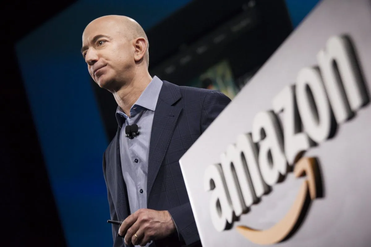 Amazon.com founder and CEO Jeff Bezos presents the company's first smartphone, the Fire Phone in Seattle, Wash., on June 18, 2014. (David Ryder/Getty Images)
