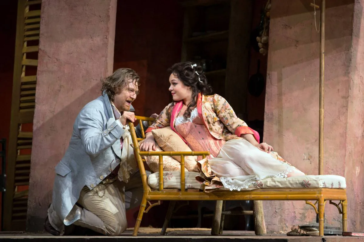 Levente Molnár as Dr. Malatesta and Eleonora Burrato as Norina in Donizetti's Don Pasquale. (Marty Sohl/Metropolitan Opera)