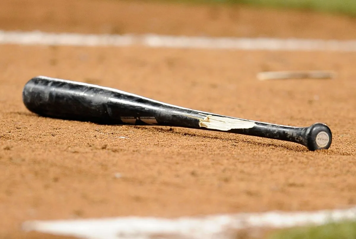 A detailed view of a broken bat during the game between the Pittsburgh Pirates and the Cincinnati Reds on June 17, 2014. (Joe Sargent/Getty Images)