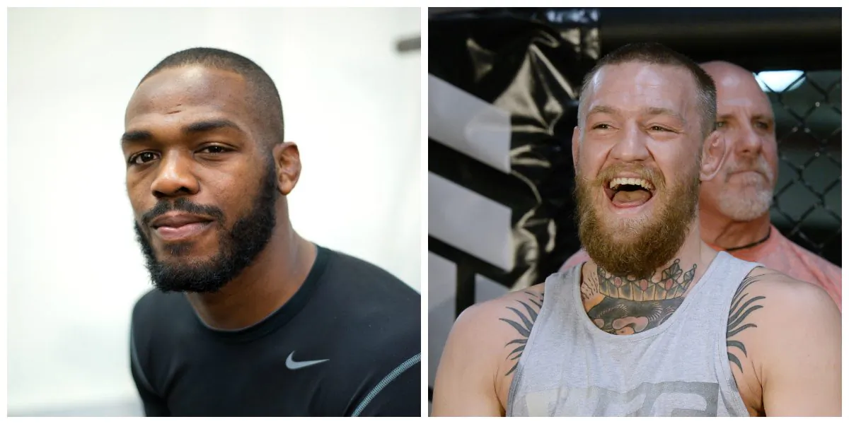 UFC fighters Jon Jones (L) and Conor McGregor. (left photo by Steve Snowden/Getty Images, right photo by Kevork Djansezian/Getty Images)  