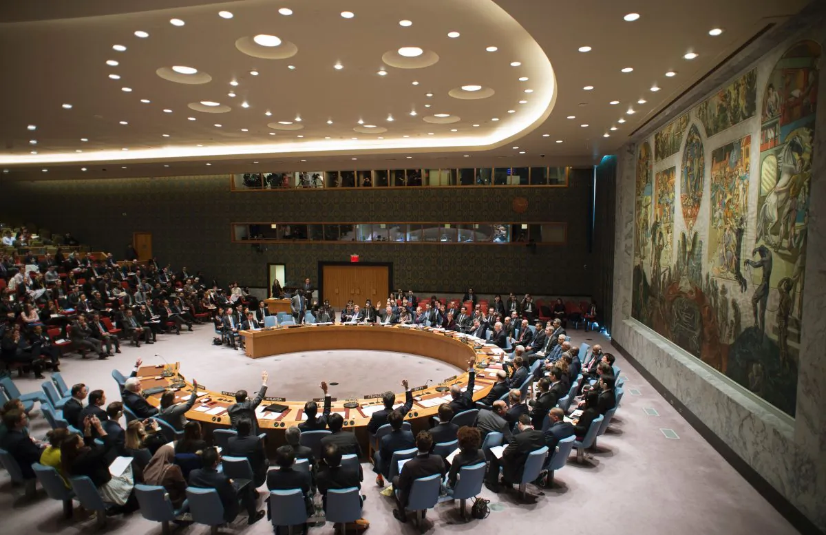The U.N. Security Council votes during a meeting on sanctions against North Korea at the United Nations in New York on March 2, 2016. (Don Emmert/AFP/Getty Images)