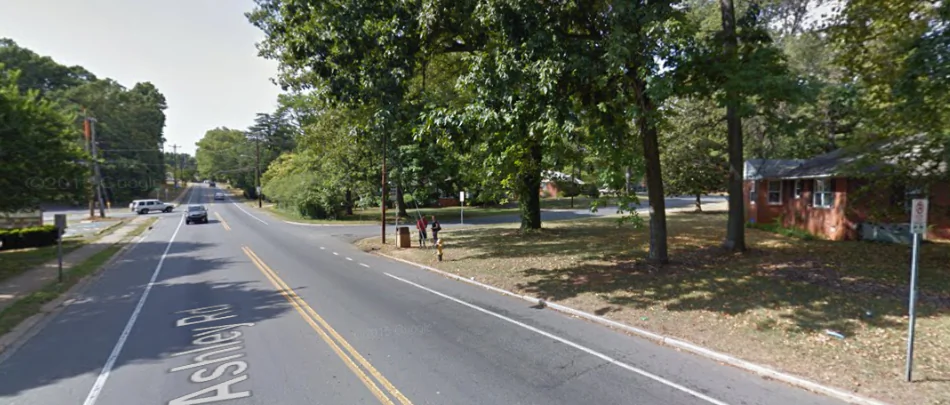 A file photo of a bus stop on Ashley Road in Charlotte, North Carolina. (Google Maps)