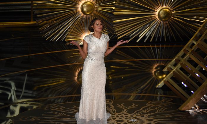 Actress Stacy Dash presents on stage at the 88th Oscars on February 28, 2016 (Photo credit  MARK RALSTON/AFP/Getty Images)