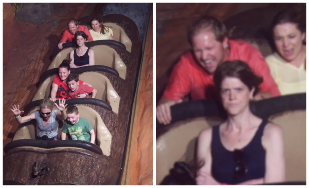 The angry woman on the Splash Moutain ride at Disney World. (Reddit)