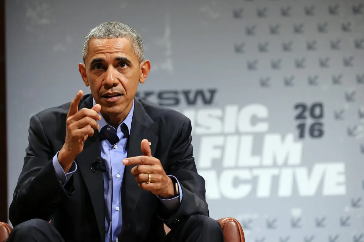 President Barack Obama speaks at the opening Keynote during the 2016 SXSW Music, Film + Interactive Festival at Long Center in Austin, Texas, on March 11, 2016. (Neilson Barnard/Getty Images for SXSW)