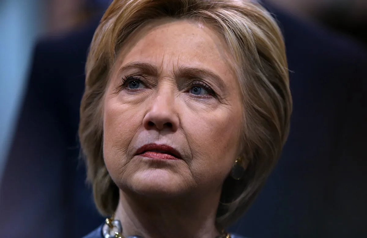 ST LOUIS, MO - MARCH 12: Democratic presidential candidate former Secretary of State Hillary Clinton looks on as she tours the Nelson-Mulligan Carpenters' Training Center on March 12, 2016 in St Louis Missouri. Hillary Clinton is campaigning in Missouri and Ohio. (Photo by Justin Sullivan/Getty Images)