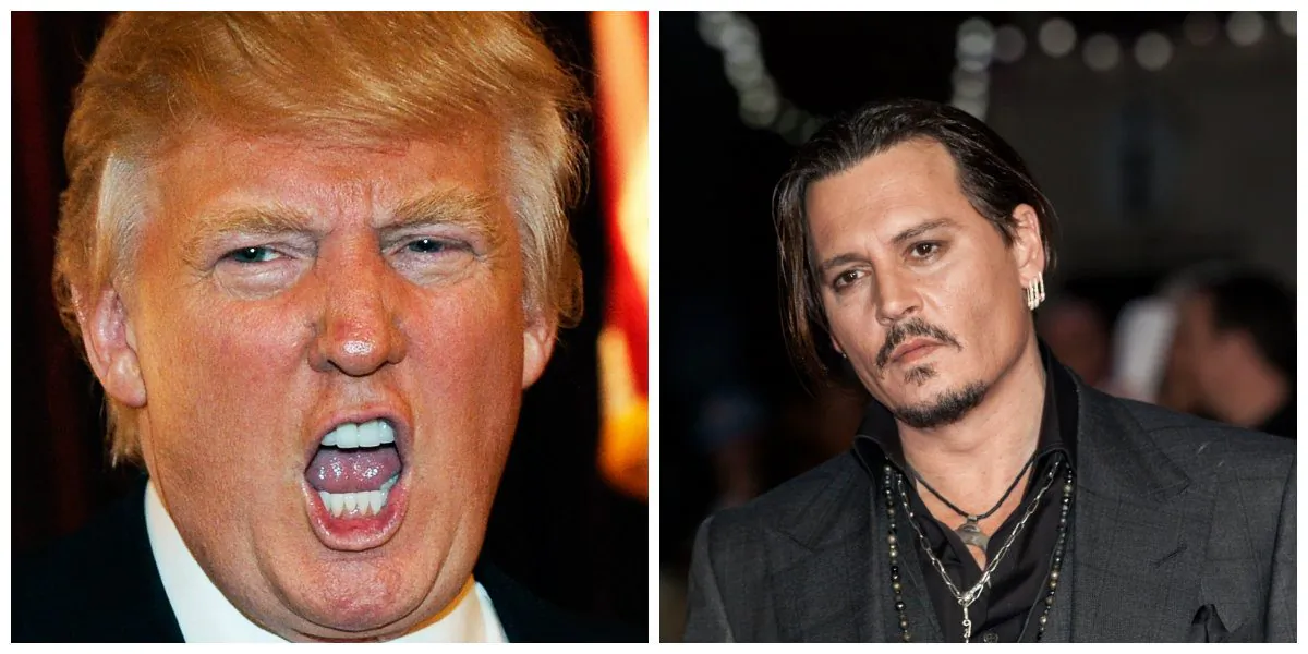 Donald Trump at the Treasure Island Hotel & Casino April 28, 2011 in Las Vegas, Nevada. (Photo by David Becker/Getty Images);Actor Johnny Depp poses for photographers at the London Film Festival, in London, Oct. 11, 2015. (Photo by Grant Pollard/Invision/AP)