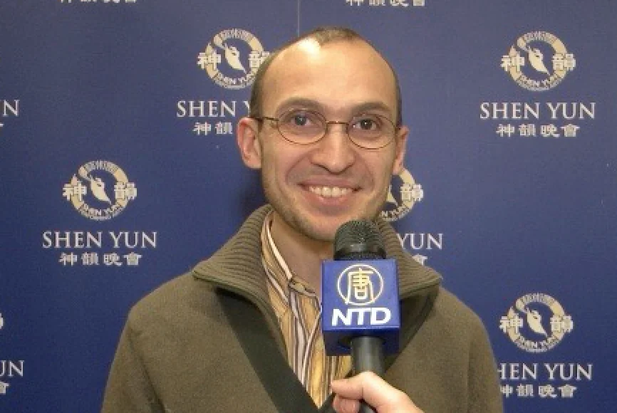 Mr. Serge Gelsomino, an Italian flutist, watched the Shen Yun performance at the March 13, 2016, matinee. (Courtesy of NTD Television)