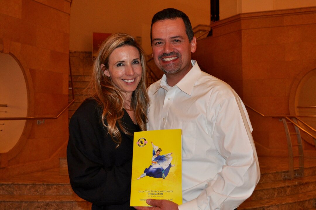 Denise Hayslip and Michael Rosenberger attend Shen Yun Performing Arts at Fort Worth's Bass Performance Hall, on march 15, 2016. (Amy Hu/Epoch Times)