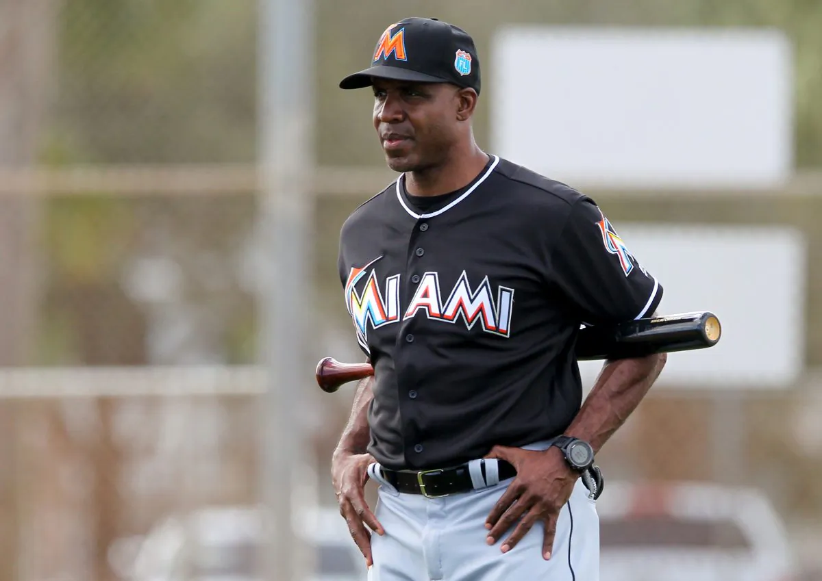Miami's new hitting coach Barry Bonds apparently can still hit. (Rob Foldy/Getty Images) 