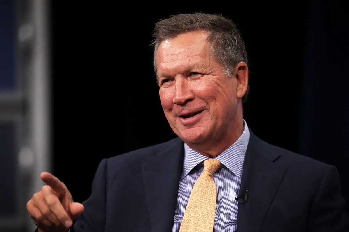 Republican presidential candidate and Ohio Gov. John Kasich speaks as he participates in a discussion with Javier Palomarez, president & CEO of the U.S. Hispanic Chamber of Commerce, at the Newseum in Washington, D.C., on Oct. 6, 2015. (Alex Wong/Getty Images)