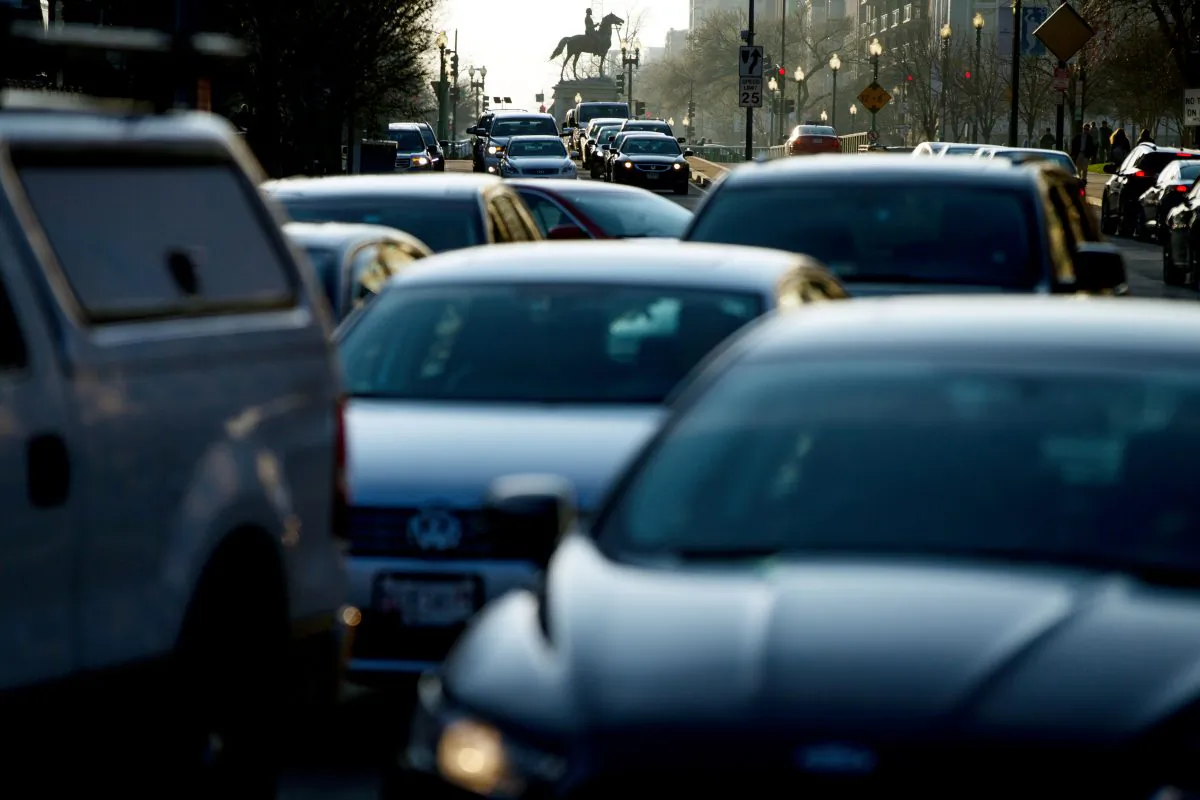 A file photo of morning traffic. (AP Photo/Andrew Harnik)