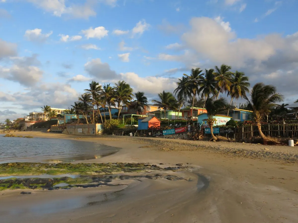 Montones Beach in Isabela, Puerto Rico, where David Thompson, a retired engineer from Kalamazoo, Michigan, managed to swim after being thrown from his boat, is shown on Wednesday, March 16, 2014. Thompson managed to swim seven hours through rough water to reach land in Montones Beach after being tossed overboard on Sunday, March 13, 2016, from his sailboat en route to South Florida. He is being treated for dehydration and is expected to be hospitalized for at least four days. (AP Photo/Danica Coto)