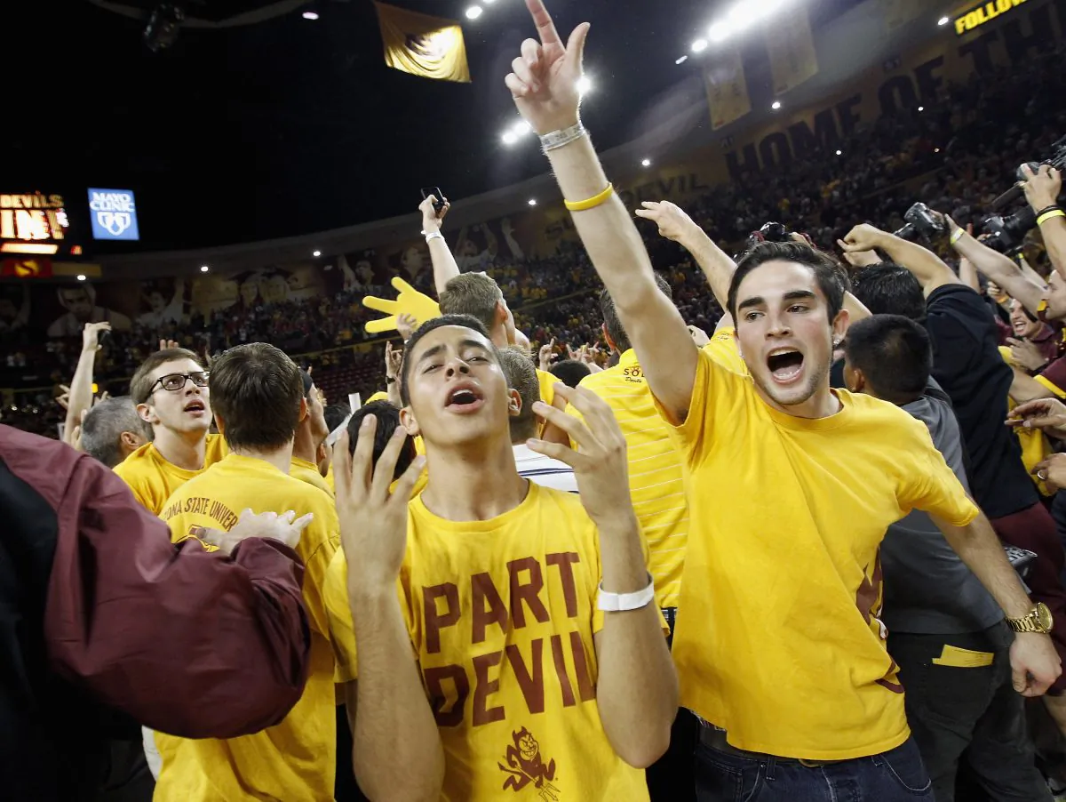 Arizona State Sun Devils fans saw their team go 15–17 this year and miss the NCAA Tournament. (Ralph Freso/Getty Images)  