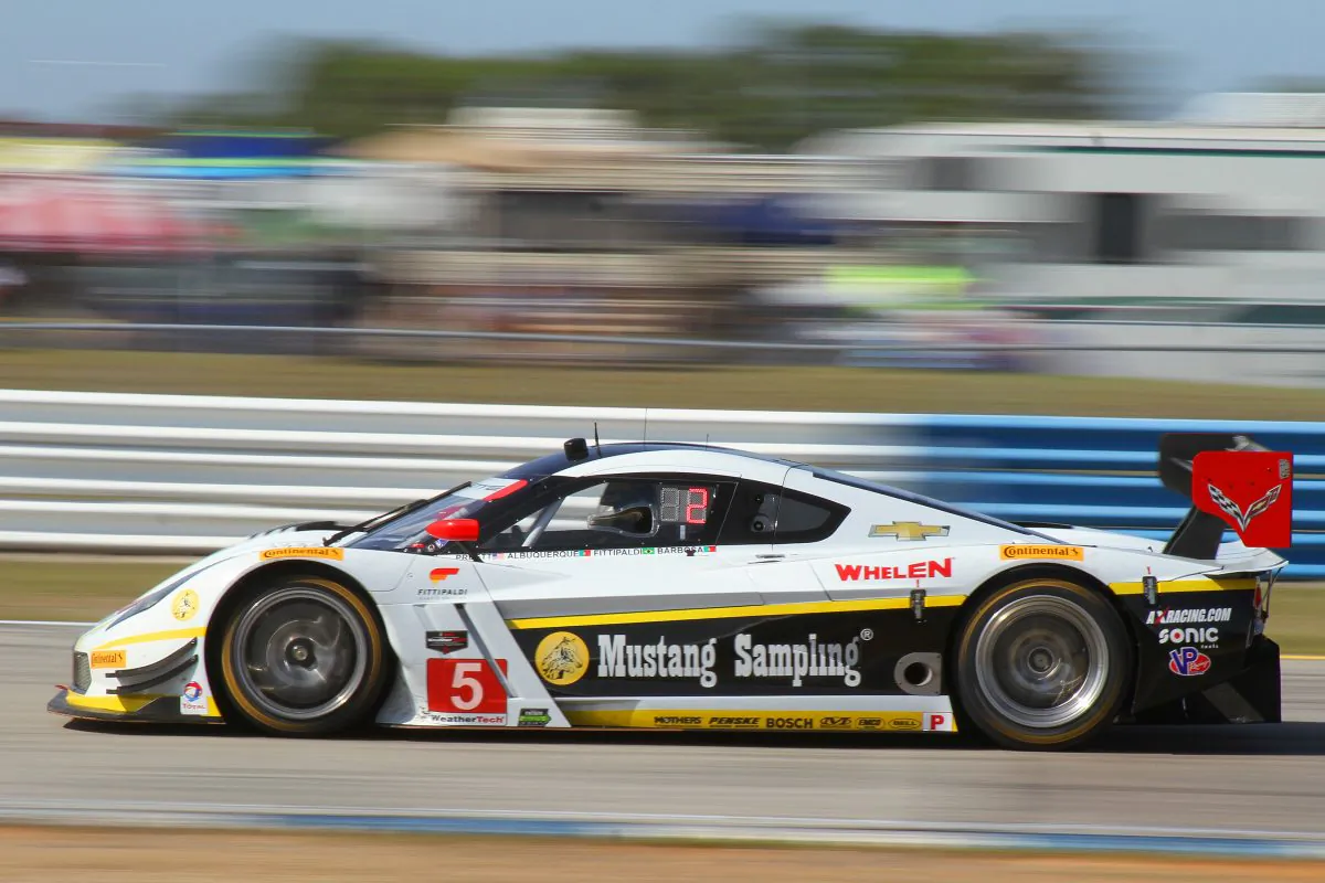 The defending champion #5 Action Express Coyote Corvette DP was quickest in the afternoon sessions, while its sister car the #31 Action Express/Whelen Coyote Corvette was quickest in the morning. (Chris Jasurek/Epoch Times)