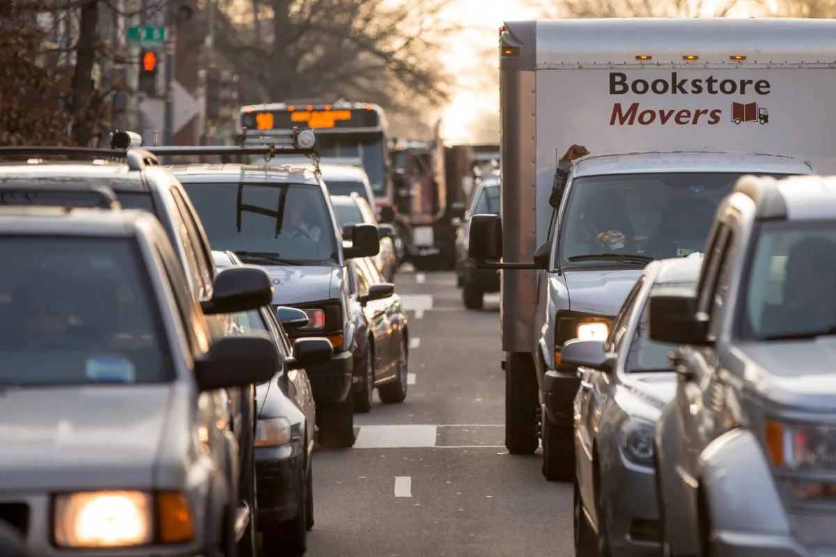 Cars sit in traffic in a file photo. (Andrew Harnik/AP Photo)
